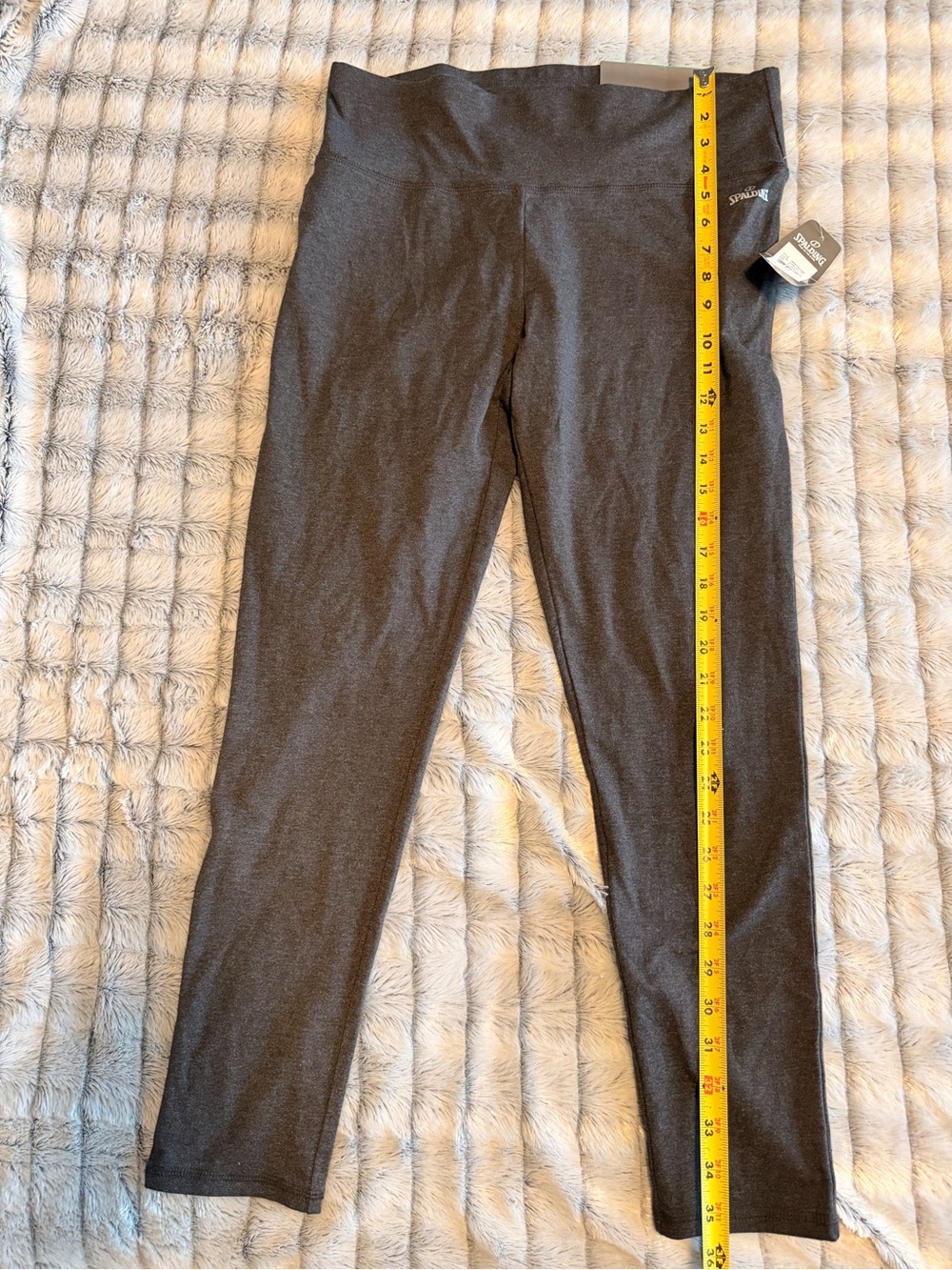 Spalding Women's Dark Gray High-Waist Active Leggings XL NWT